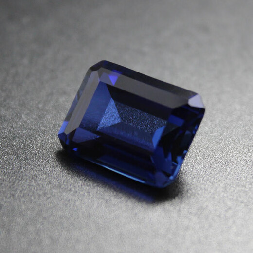 Feiyu precious natural tanzanite sapphire powder fused rectangular deep sapphire loose stone fashion jewelry can be inlaid, rectangular 8X10mm