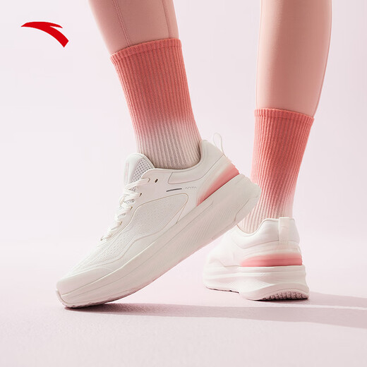 ANTA Shenxing 9丨Women's Shoes Training Shoes 2025 Breathable and Comfortable Sports Shoes Women's Shock Absorbing Anti-Slip Jogging Shoes 122447718 Papery White/Lilac Pink-1 36