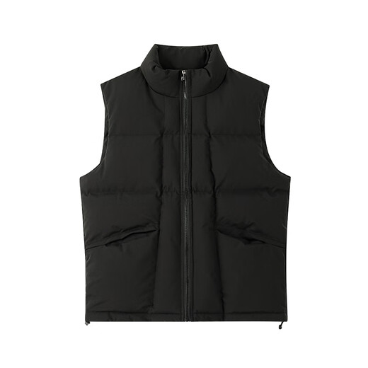 Idea style fat man large size stand collar down cotton vest men's autumn and winter outer wear trendy loose waistcoat sleeveless cotton jacket M2902 black 4XL 185-205Jin Jin is equal to 0.5 kg