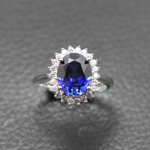 Princess Xuan Yong's synthetic blue gemstone ring, real silver live mouth, classic dark blue color gemstone jewelry, tanzanite, live mouth, adjustable