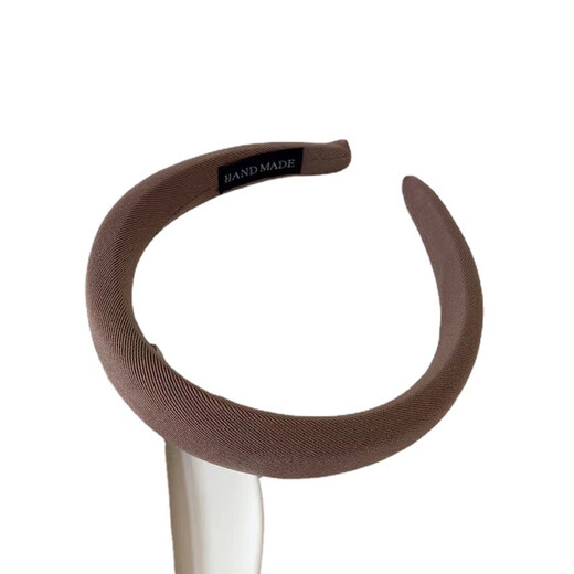 Jing Nian's new simple solid color heightening headband thickened sponge wide-brimmed headband face wash Japanese all-match high-end headwear hair accessories dark brown color 1 piece