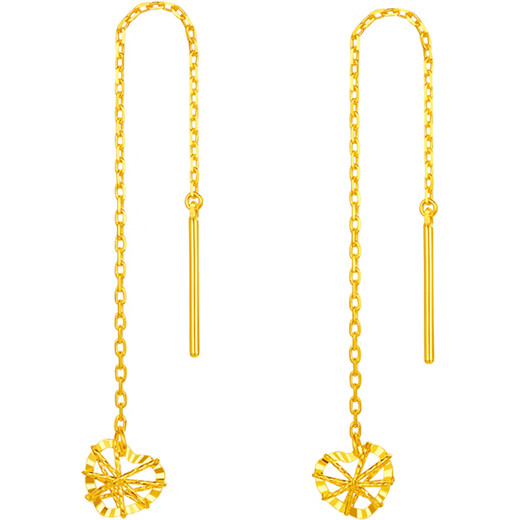 Saturday Fu Hollow Love Gold Earrings Women's Gold Birthday Gift Price A0913530 A pair of about 0.91g