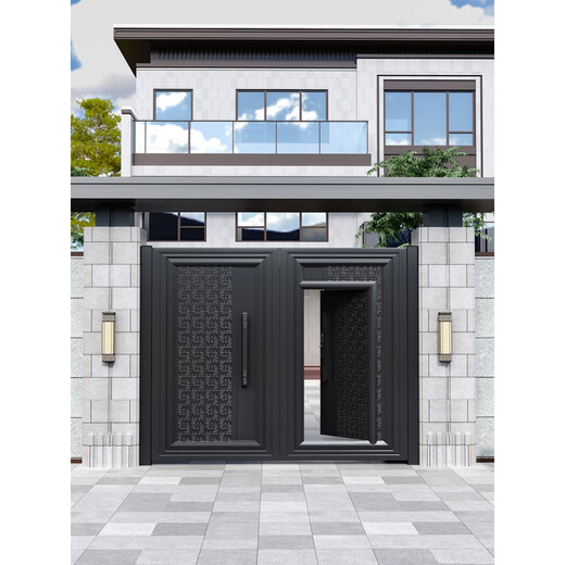 澳颜莱仿古包厢大门 铝艺精雕大门铝合金庭院门户外别墅大门定制院子门 精雕款式一