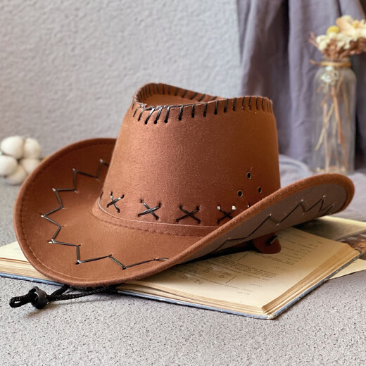 Woodpecker Western Cowboy Hat for Men and Women Spring, Summer and Autumn Outdoor Travel Photo Visor Rider Hat Tibetan Big Brim Jazz Hat Solid Color Cowboy Hat Off-White JSM-040 One Size Suitable for 56-58CM Head Circumference