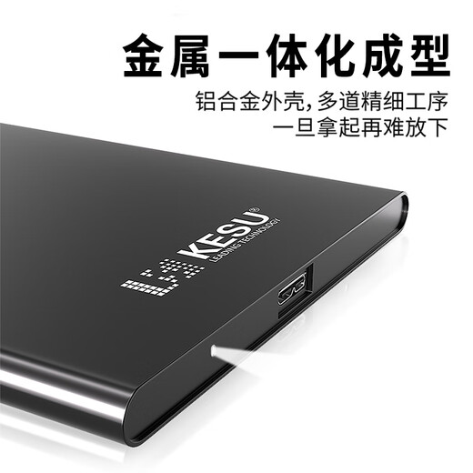 科硕（KESU） 移动硬盘大容量USB3.0 安全加密高速外接机械硬盘 大U盘 尊贵金属-皓月银+硬盘包 250GB