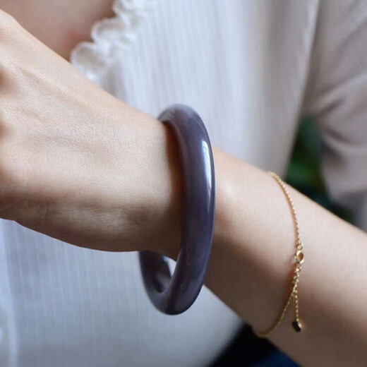 元族和田玉紫色手镯青海老料烟紫手镯紫玉镯子紫罗兰晴水SN9226 58mm-59mm一般120斤左右