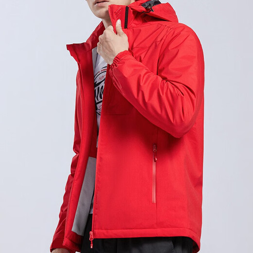 Holzspecker (Tucano) plus Samtintegrierte Jacke für Frauen und Männer einschichtiger Außen- und Winterbergsteigerjacke warme weiche Schalen-Windbreaker 9930a Chinese Red-Men [Solid Color] 2xl