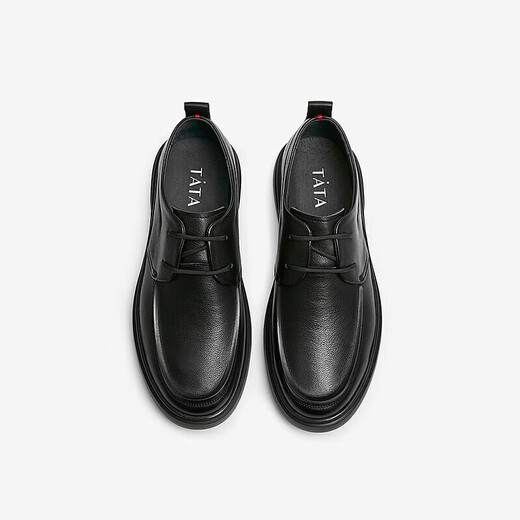 Him her Tata soft sole business casual leather shoes black British heightening genuine leather dad shoes men VVK01CM4 black 40