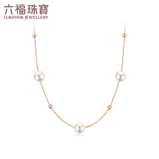 Lukfook Jewelry 18K Gold Gypsophila Gold Beads Freshwater Pearl Necklace Sliding Single G04DSKN0033RA Total Weight 4.08g Type B