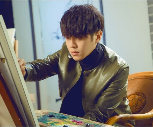 Customized Celebrity Zhang Ruoyun's same spring and autumn PU wallet, casual stand-up collar, slim leather jacket, trendy men's wear, military green M