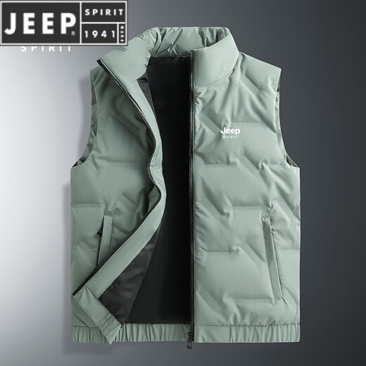 JEEP SPIRITJEEP Light Thin Down Vest Men's 2024 New Spring and Autumn Waistcoat Outer Wear Vest Men's Down Jacket Sleeveless Jacket Men's Style - Dark Gray 80 Duck Down 7XL