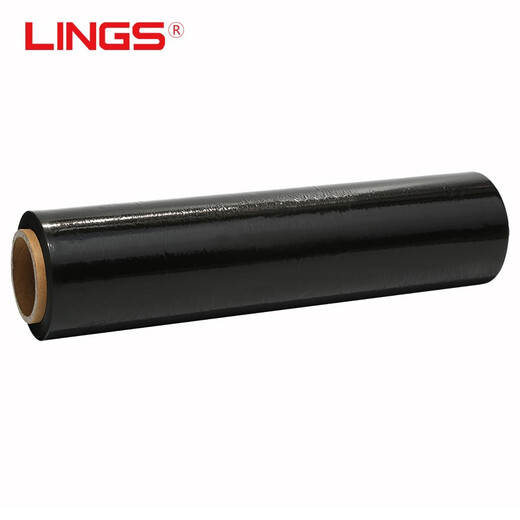 LINGS black stretch film 50cm*300m film net weight 2.7kg/roll single roll manual packaging film protective film PE stretch film pallet packaging