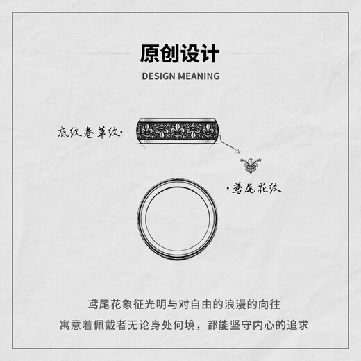 Mingyang Decoration Sea 925 silver 3D three-dimensional iris ring men's trendy original design high-end retro index finger closed ring US size 9# (suitable for Hong Kong sizes 19-21)