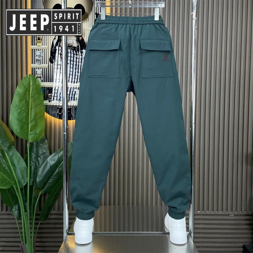 JEEP SPIRIT Jeep Meng Brother Pants Men's Casual Pants Spring and Autumn Trendy Fashion Versatile Loose Trousers Sports Pants Men Black 33 145-155Jin Jin is equal to 0.5 kg