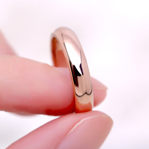 Fat Donglai same style rose gold couple ring AU750 platinum pair for men and women 18k color gold light A style couple ring (rose gold)
