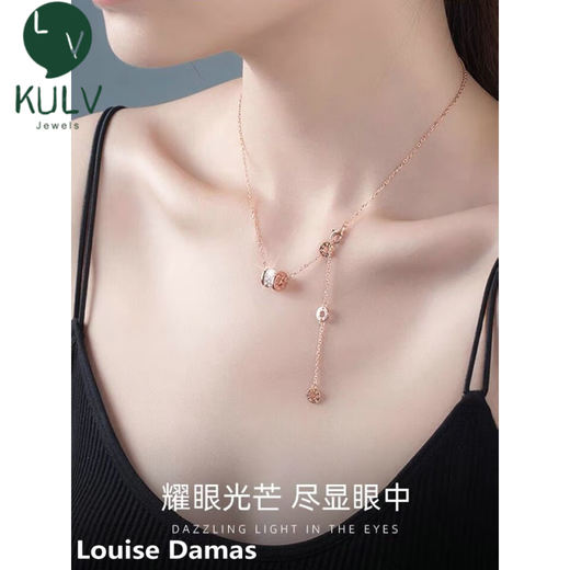 Fat Donglai same style small waist necklace 18k gold Korean purchasing Louise Damas female 18K rose gold spring rose gold small waist
