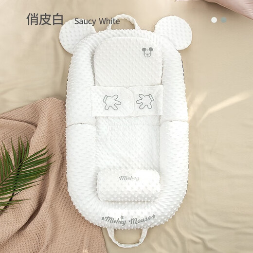Disney (Disney) crib-in-bed bed for newborns to sleep, anti-jumping and vomiting, uterine bionic bed, sleeping safety artifact, cute pink (105*53cm)