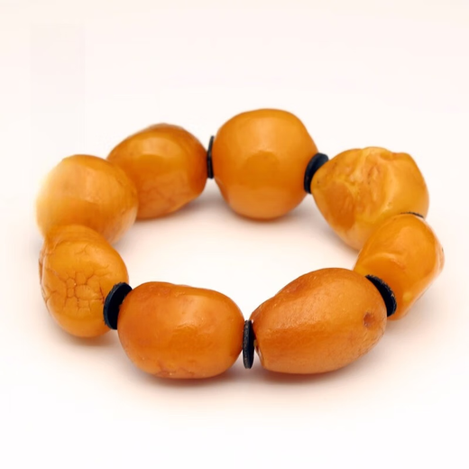 Menbin Hengfulong Natural Beeswax Sea Drift Seed Bracelet Large Men's Raw Baltic Russian Raw Stone Bracelet Single Circle 63