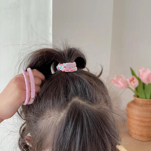 Jiuvia headband does not hurt the hair, high elasticity and durability, rubber band, ponytail hair tie, durable hair rope headwear JYFQ129 blue 3-piece set