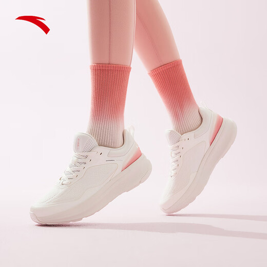 ANTA Shenxing 9丨Women's Shoes Training Shoes 2025 Breathable and Comfortable Sports Shoes Women's Shock Absorbing Anti-Slip Jogging Shoes 122447718 Papery White/Lilac Pink-1 36