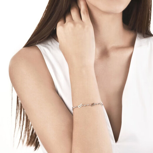 Chow Sang Sang Platinum Heart Shadow Series Heart Shape Platinum Bracelet Women 90420B Price 19cm 5.45g