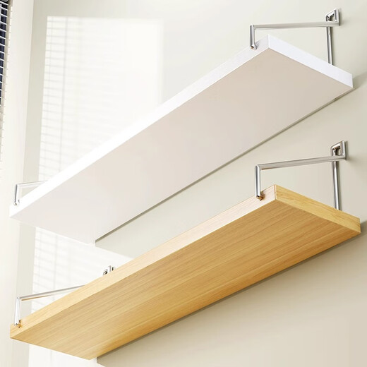 No-hole punch-free wall storage rack, bedside wall-mounted bookshelf, router storage shelf, wall-mounted nail-free storage board, white 60*20 (with sticky hooks/non-marking nails)