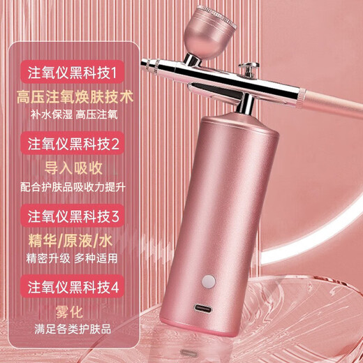 Zhenxiqi Oxygen Injection Instrument Home Hydrating Instrument Spray Facial Sprayer Portable Handheld Facial Essence Introduction Instrument Beauty Salon Professional Use Goddess Day Gift Red