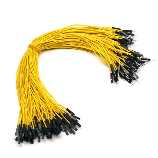 Throwing stones 1P rehearsal DuPont wire 26AWG silicone insulated wire High temperature resistant electronic wire Experimental supplies 100 wires in a bundle 20cm wire length 100 wires/item Yellow 30cm male to male