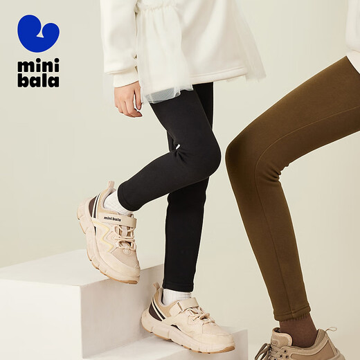 Mini Bala mini parent-child parent-child wear girls pants autumn and winter high waist leggings black 90001 100