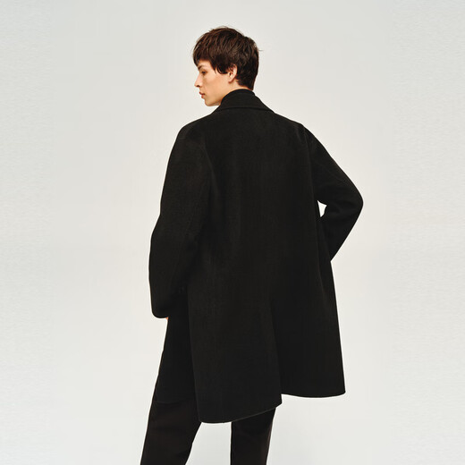 PEACEBIRD Men's Master Series Winter Woolen Coat Jacket B1AAD4Y03 Black 1 (fit) 2XL