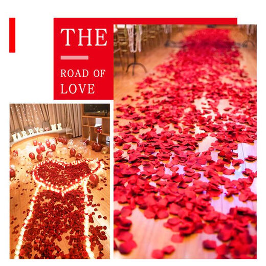 IXJSN Wedding Bed Decoration Simulated Rose Fake Petals Wedding Hand-Spreading Petals Birthday Confession Proposal Wedding Celebration Supplies Big Red (not the main picture, please place an order based on the quantity) 5 packages - about 500 pieces