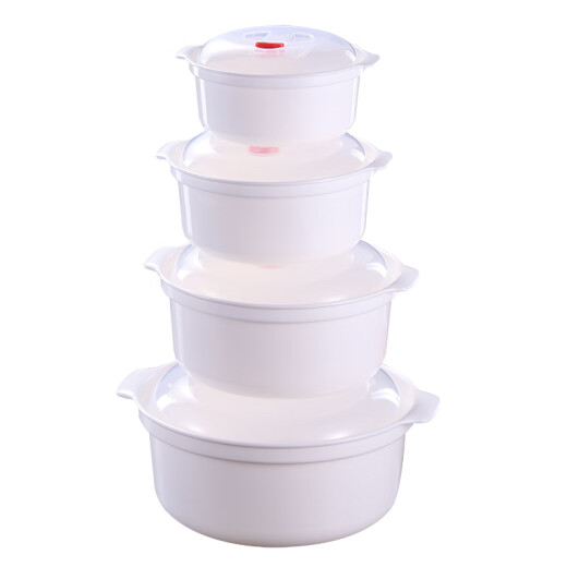 Keshangrong microwave oven special utensils steamer steamer box instant noodle bowl heatable lunch box steamed rice steamed bun box crisper [with two steaming racks] thickened four-piece set