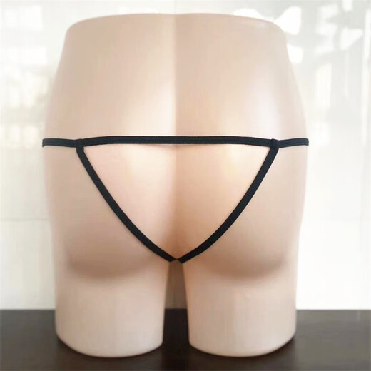 Private Shang Men's Transparent Underwear Low Waist Comfortable T-Pants Sexy Stretch Double T-Pants Men's Sexy Pouch Three-dimensional Underwear T-Pants Black