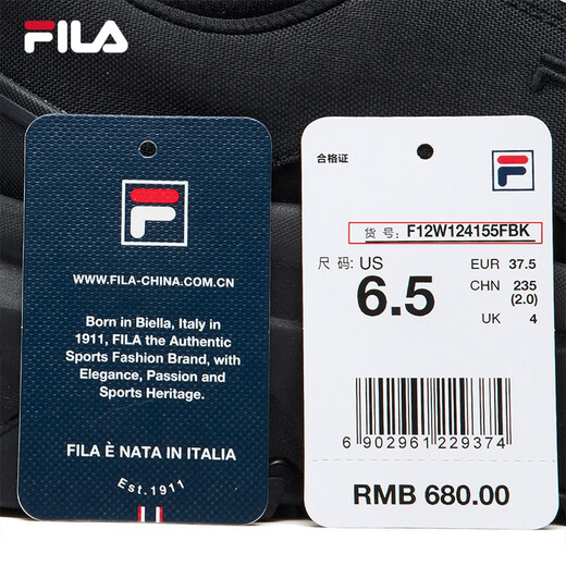 FILA Women's Canvas Shoes LAVA Fat Fat Sole Thick High Sole Increased Shoes Canvas Shoes Casual Shoes Black-BK 38.5