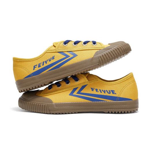 Feiyue (Feiyue) Macaron lienzo zapatos zapatos para hombres zapatos para mujeres 2024 verano nuevos zapatos casuales de moda y modernos zapatos de atletismo para hombres amarillo/azul oscuro 42