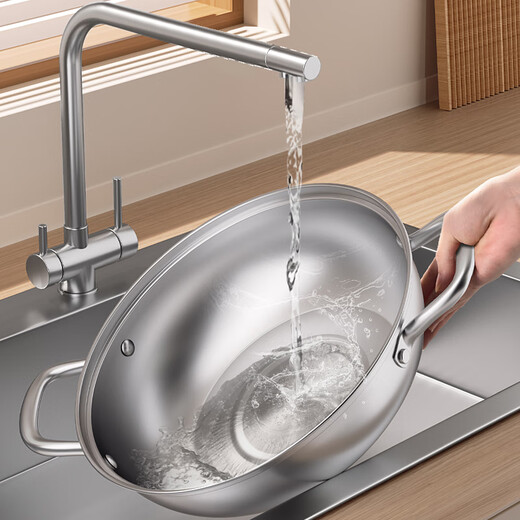 Konbach (KBH) 304 stainless steel hot pot thickened soup pot double-ear gas stove open flame induction cooker universal 30CM