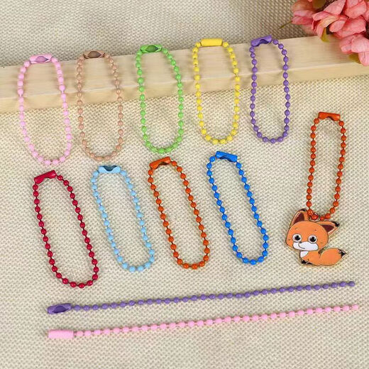 Muyu colorful bead chain metal chain round bead chain painted wave bead chain key chain chain diy jewelry accessories jewelry lanyard 2.4MM long 10 cm mixed color 20 pieces