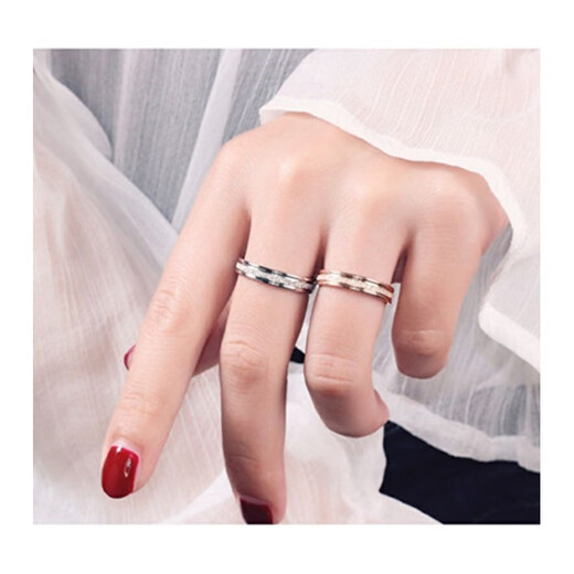 Colored gold ring men's AU750 platinum frosted women's model 18K couple rose gold proposal rose gold men's ring