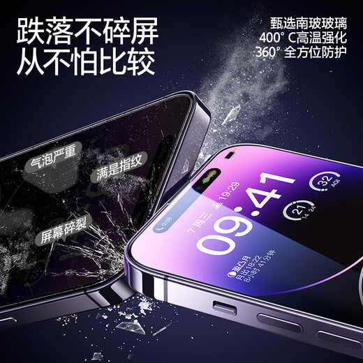 Flash Magic is suitable for Apple 14Pro tempered film. iPhone14pro mobile phone film earpiece is dust-proof and anti-fall, strong anti-fingerprint, ultra-thin high-definition full screen, no black edges, dust-free warehouse, good stickers and 0 bubbles
