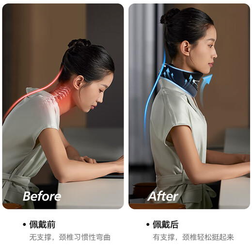 Philips (PHILIPS) neck brace and neck massager massager protects cervical vertebrae, prevents bowing, prevents neck from leaning forward, supports shoulder and neck, office work artifact, gives new year's day gift to boyfriend and girlfriend 3306N