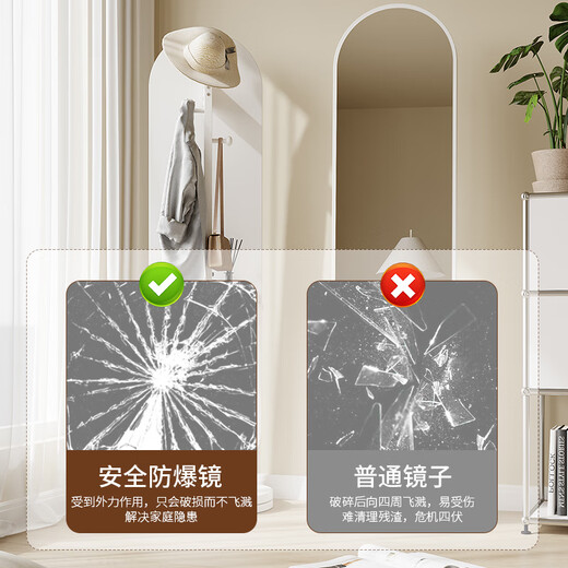 德旭简约穿衣镜全身落地镜家用卧室旋转可移动女生试衣镜客厅立体镜子 红棕色36*168【旋转+储物+挂衣】 【双圆跑道款】高清成像