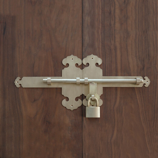 Chengzhong style thickened latch old wooden door lock garden courtyard door latch antique door buckle copper door bolt surface 20cm bronze