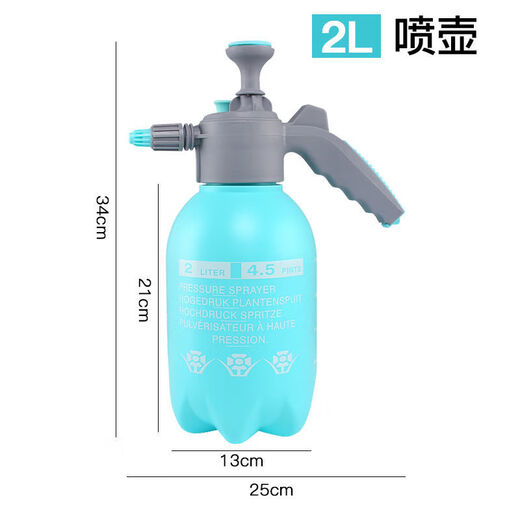 Small watering can, air pressure watering can for disinfection, spray bottle, gardening household watering can, sprayer for watering flowers, small 2L blue