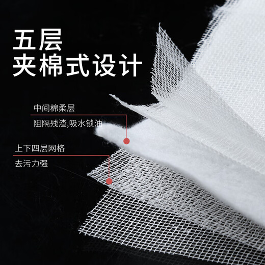 Meliya kitchen rags, household dishwashing towels, degreased cotton soft gauze mesh dishcloths absorb water and are not easy to shed lint, 4-layer mesh gauze 1 cotton soft gauze 5-piece pack, double grid line durable type