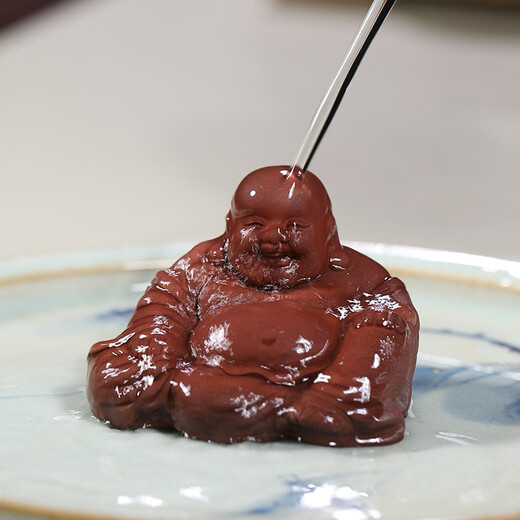 Wanhuyuan purple sand tea pet ornaments can raise Maitreya Buddha tea pet Kung Fu tea set accessories tea play tea table tea table tea ceremony Zen tea set ornaments Maitreya Buddha medium size