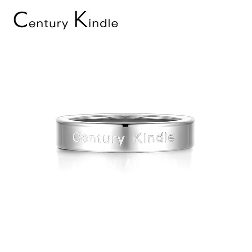 CENTURY& KINDLE baby's breath couple rings, a pair of rings with engraving, niche design, simple, fashionable and trendy birthday gift for girlfriend (white gold), plain circle + baby's breath, a pair, please note the color and ring number