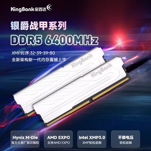 KINGBANK Yinjue DDR5 memory 6000 desktop computer game e-sports vest memory stick office 6400 Hynix particles Adie particles 16GB 32G Yinjue 6400 32G 16G 2 Hynix M-C32