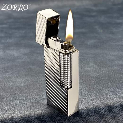 Zorro Schwarzes Harz Seitschlitten Kerosin leichter Retro Creative 728 Schmale Maschine Personalisiertes Geschenk für Freund Geburtstag Z728-007 Horizontaler Bar Gold Standard Version