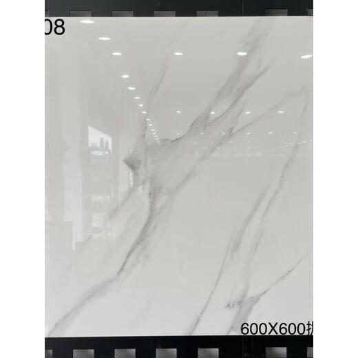 XMSJ广东大理石全抛釉翡翠绿600x600地砖简约灰白色地板砖亮光瓷砖60 灰6187 600*600