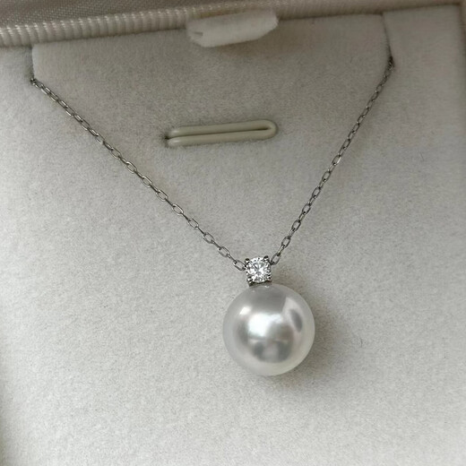 Fat Donglai same style 18k gold akoya pearl pendant natural sea water princess style 9-10mm silver accessories 7-8mm x 45cm